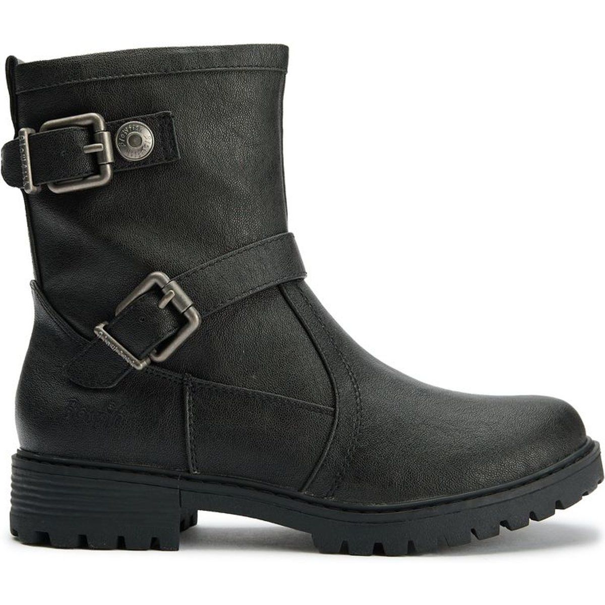 Vegane Biker-Boots mit Schnallen