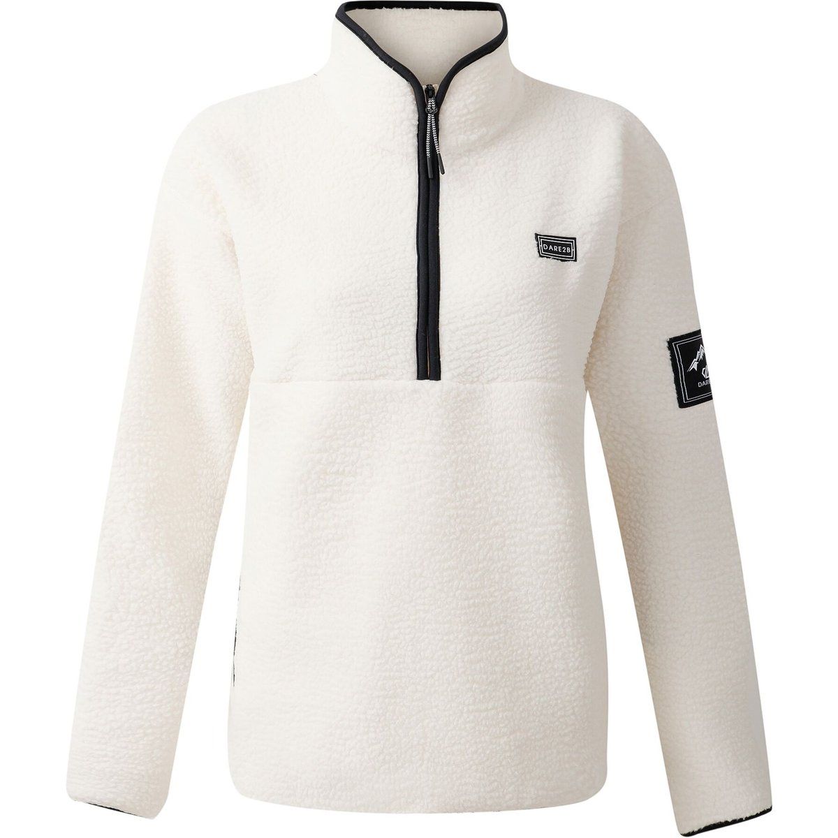 Teddyfleece-Pullover mit halbem Reißverschluss