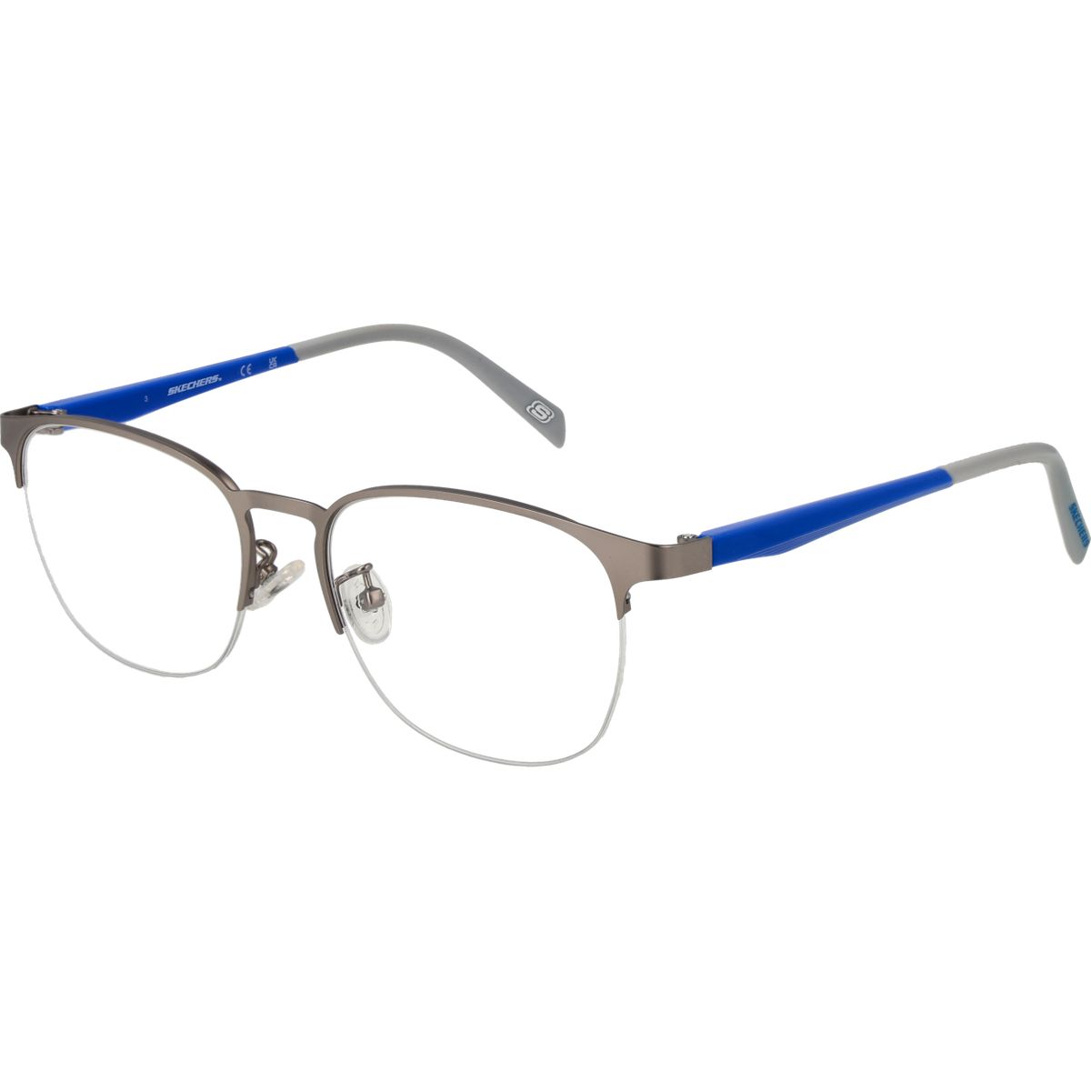 Moderne Halbrand-Brille im Panto-Stil