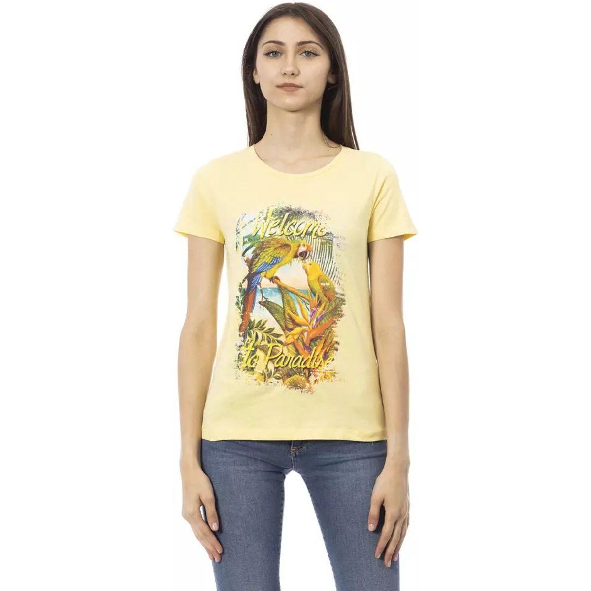 T-Shirt mit tropischem Papageien-Print