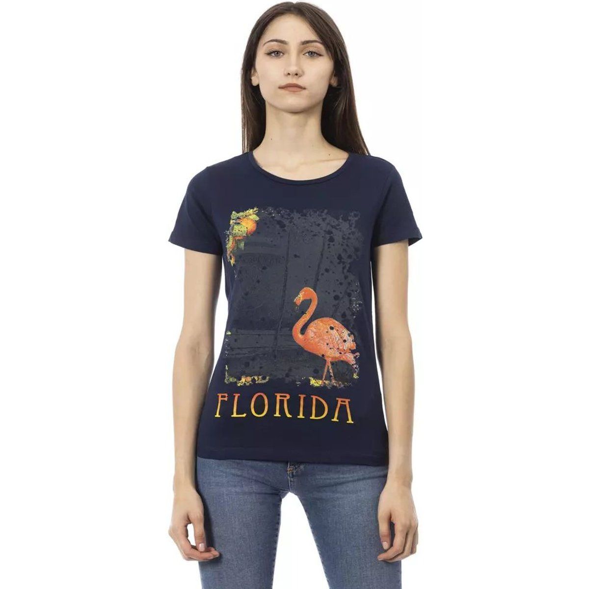 Florida Grafik-T-Shirt mit Flamingo-Print