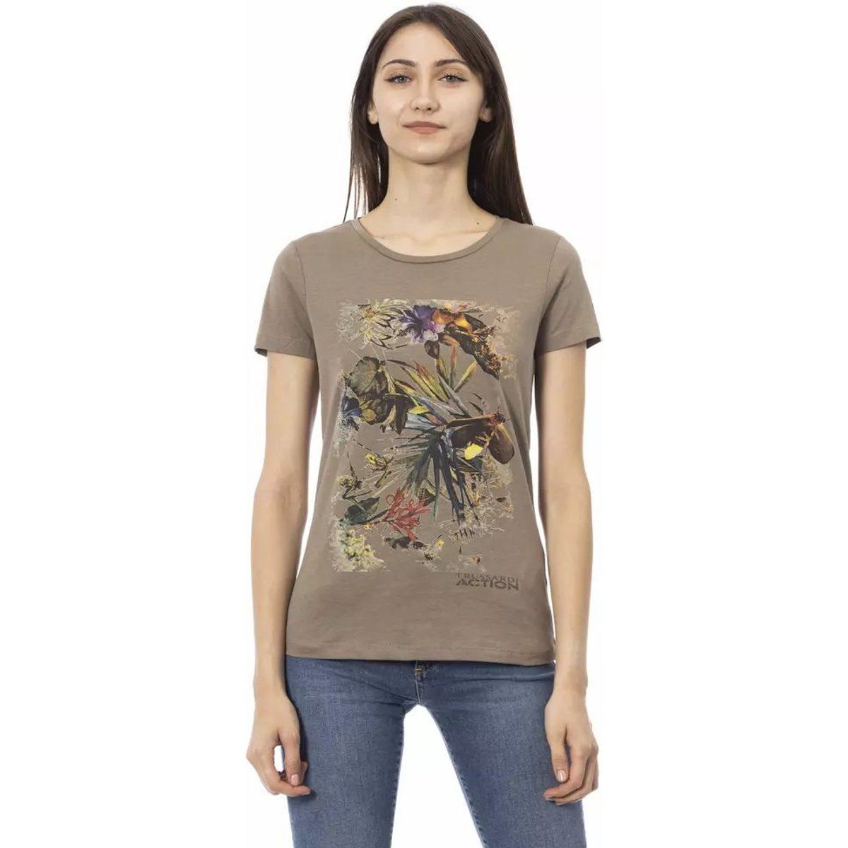 Künstlerisches T-Shirt mit Blumenmuster