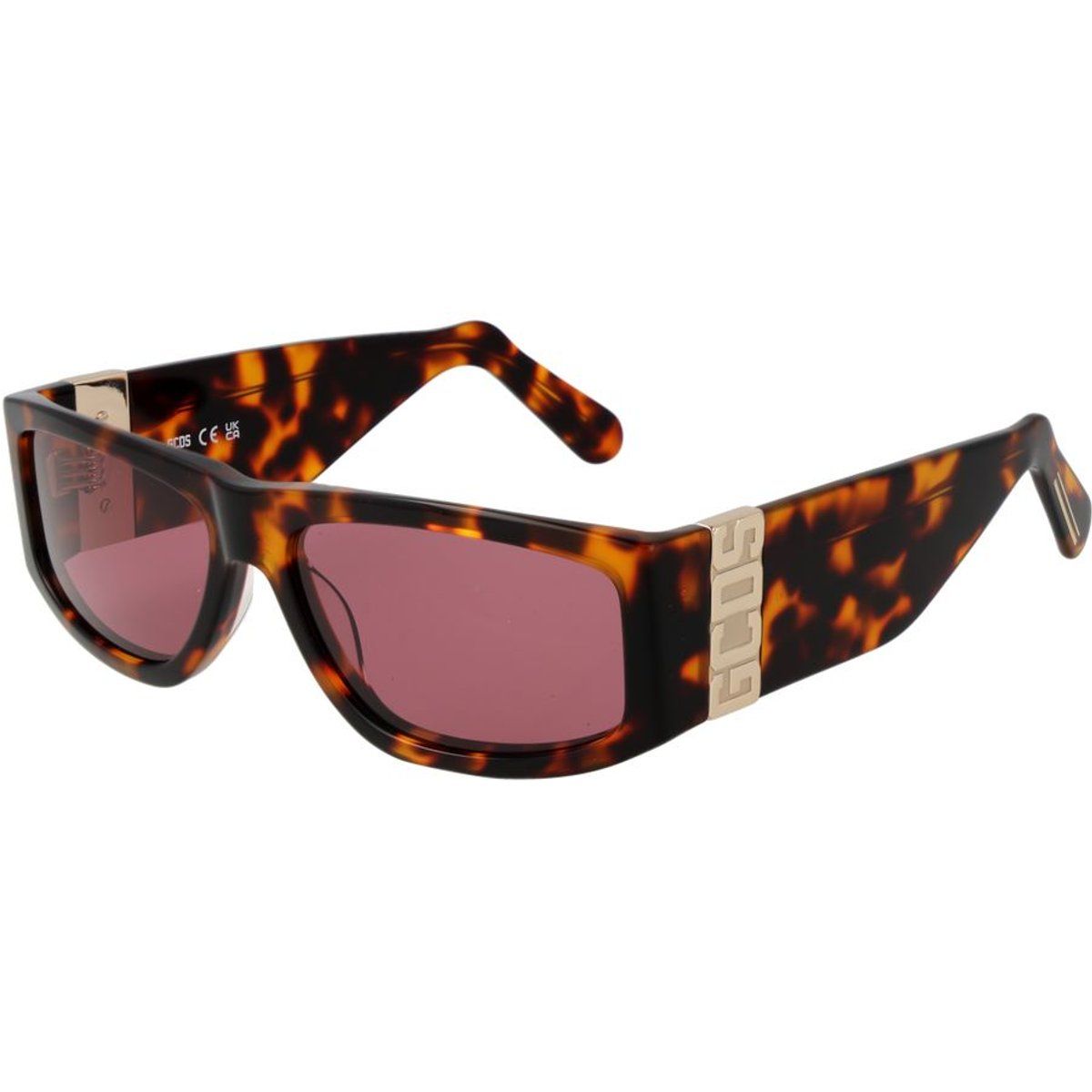 Rechteckige Sonnenbrille in Schildpatt-Optik