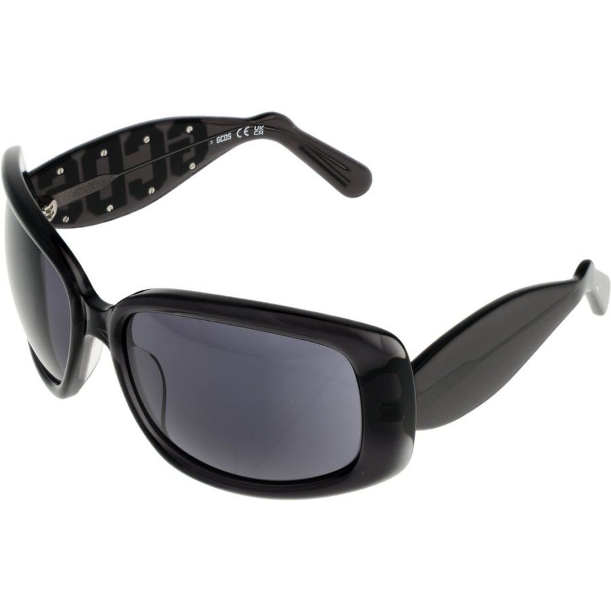 Übergroße rechteckige Sonnenbrille mit Nieten