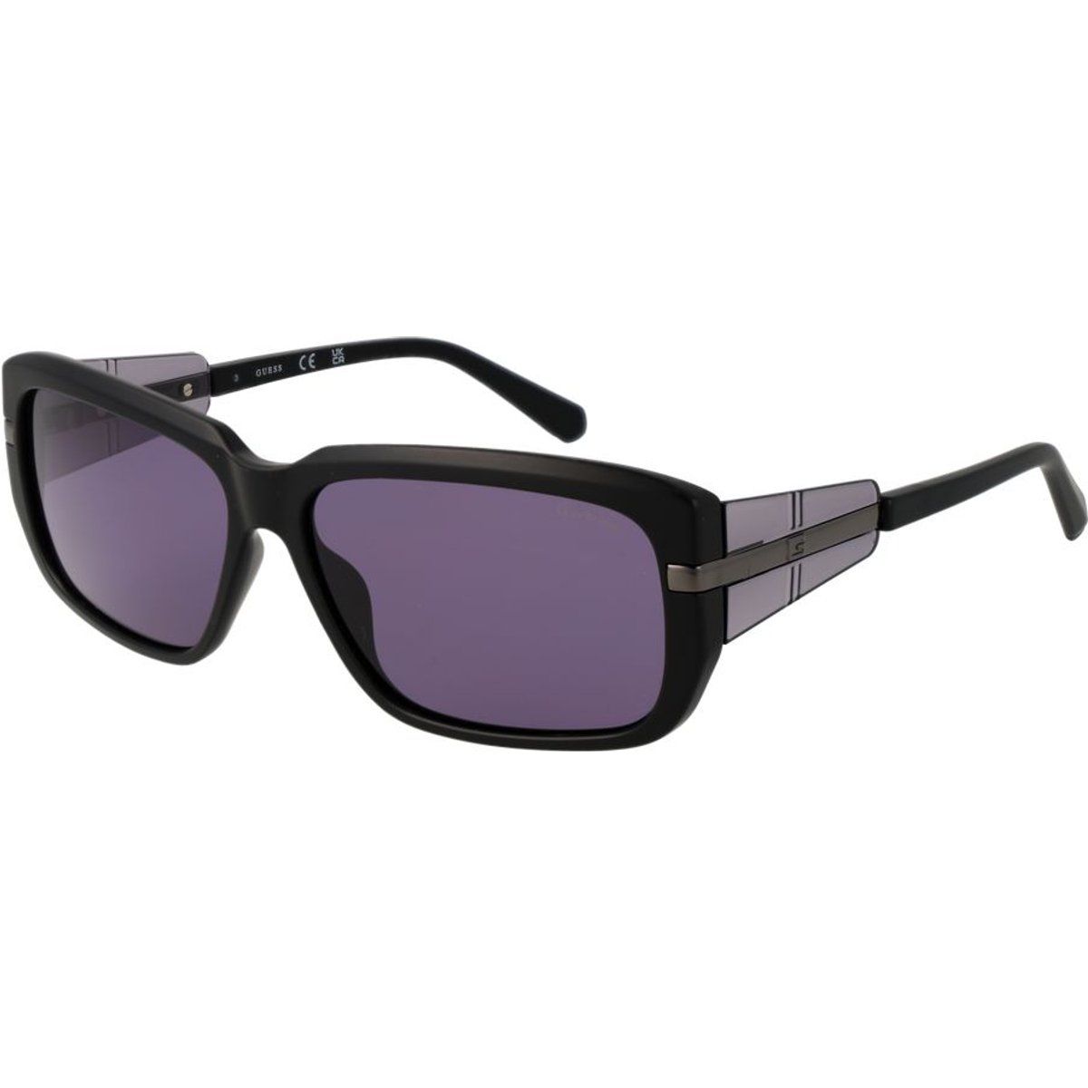 Moderne rechteckige Sonnenbrille mit getönten Gläsern