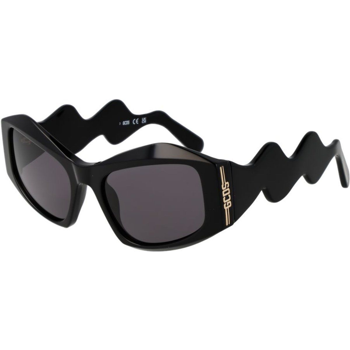 Markante Cat-Eye-Sonnenbrille mit Wellenbügeln