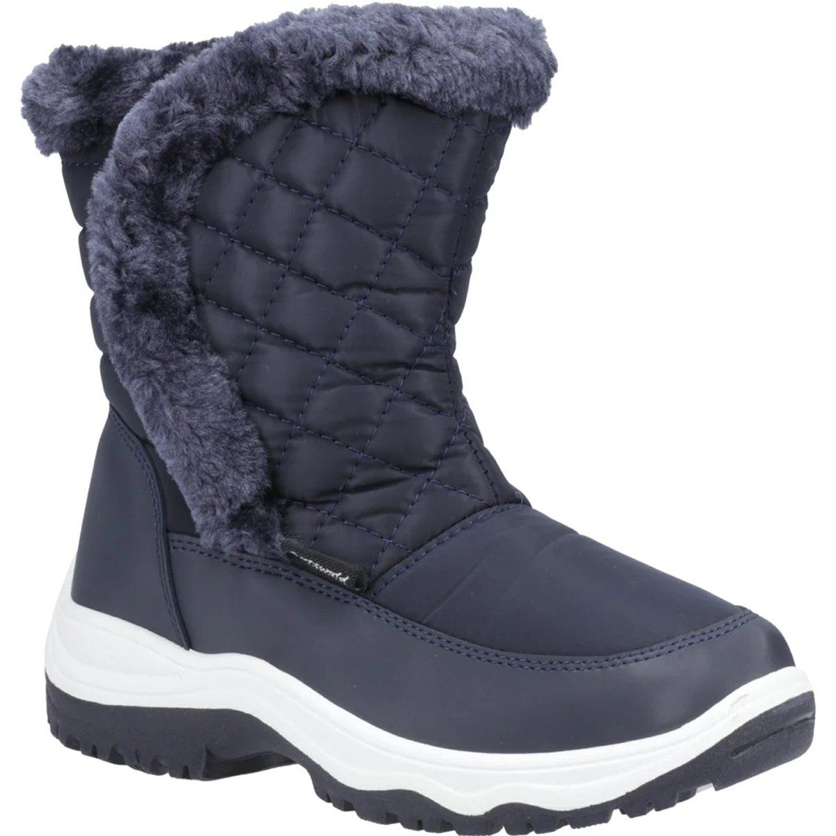 Gesteppte Schneestiefel mit Kunstfell