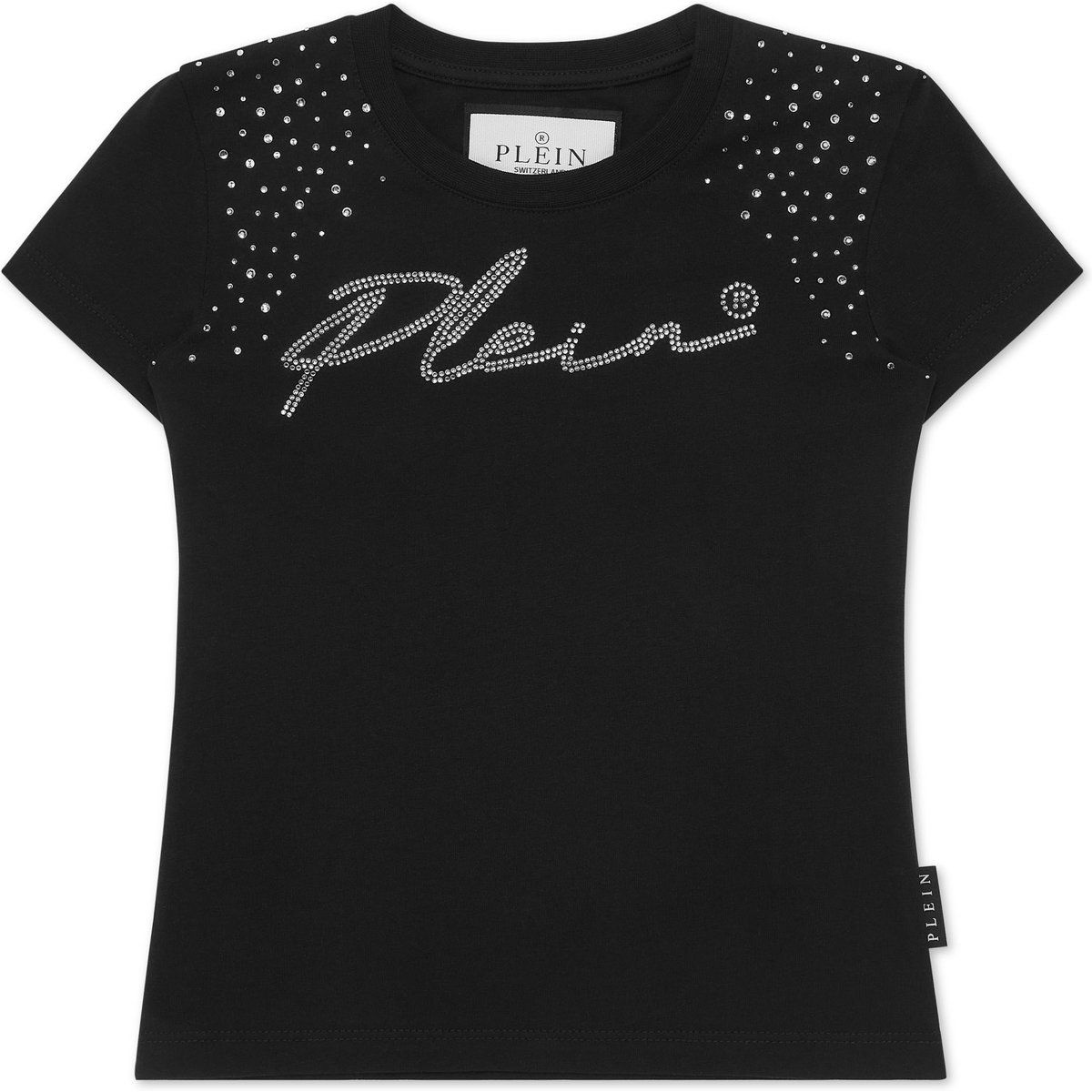 Kristall-Logo T-Shirt mit Schulterverzierung