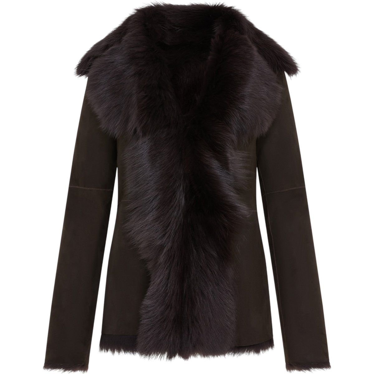 Elegante Toscana Lammfell Wildlederjacke