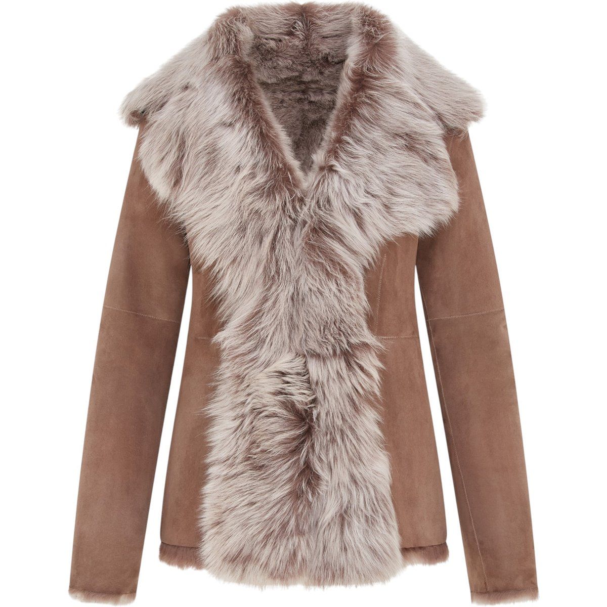 Luxuriöse Toscana Lammfell Wildlederjacke