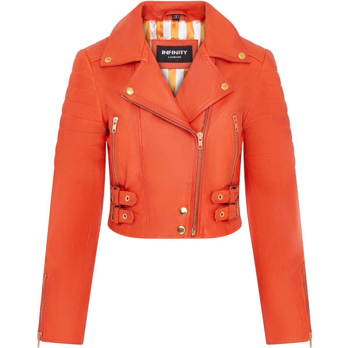 Gesteppte Bikerjacke aus Nappaleder