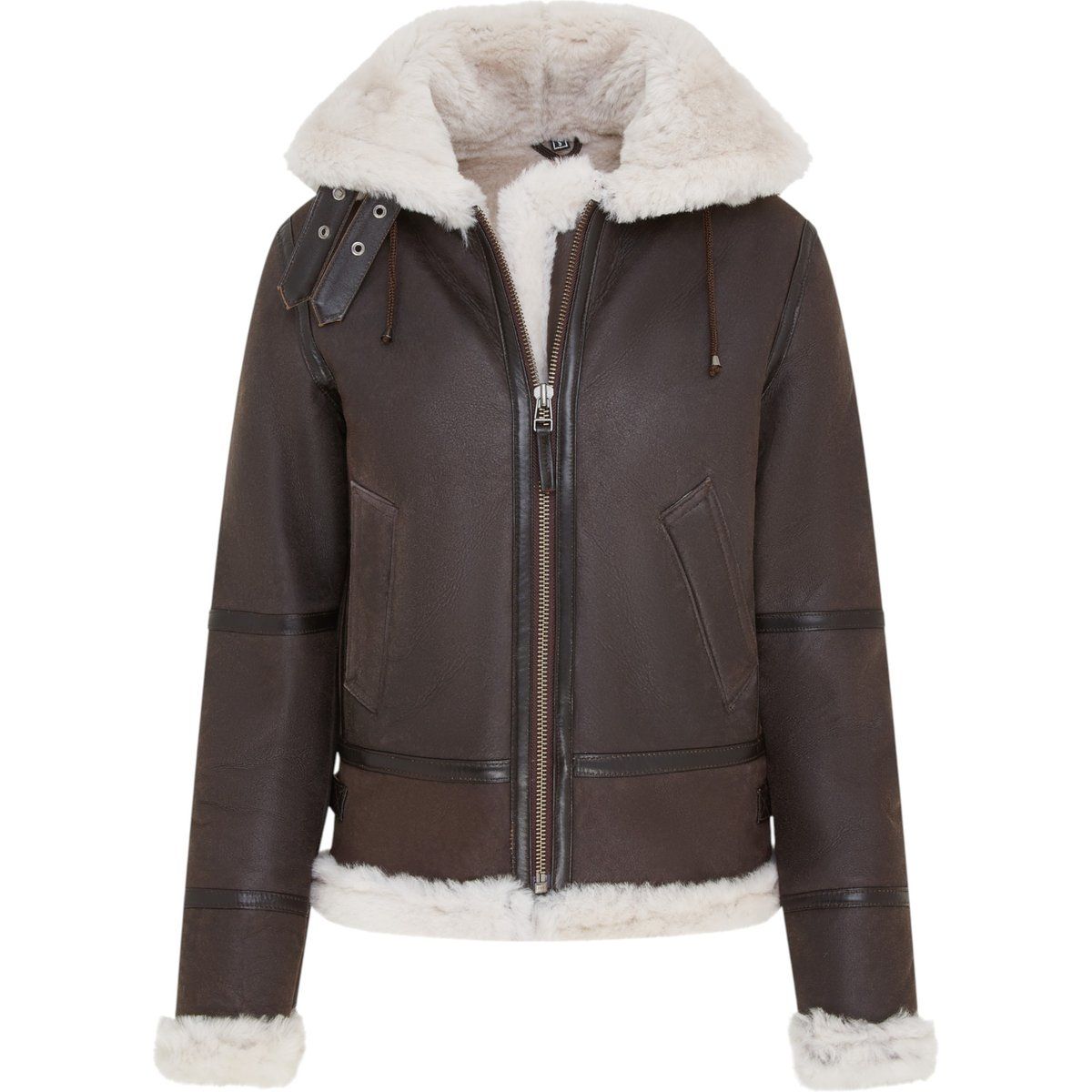 Klassische B3 Lammfell-Fliegerjacke