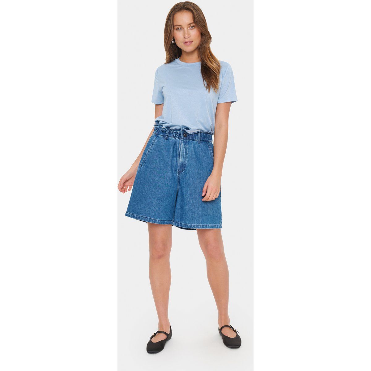 Schimmerndes T-Shirt Gerader Schnitt