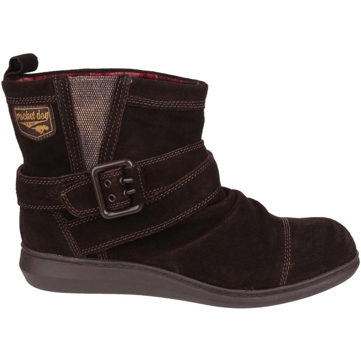Wildleder-Stiefeletten mit Schnallenriemen
