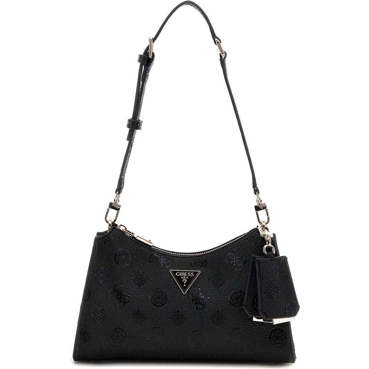 Schultertasche mit Monogramm-Prägung und Etui