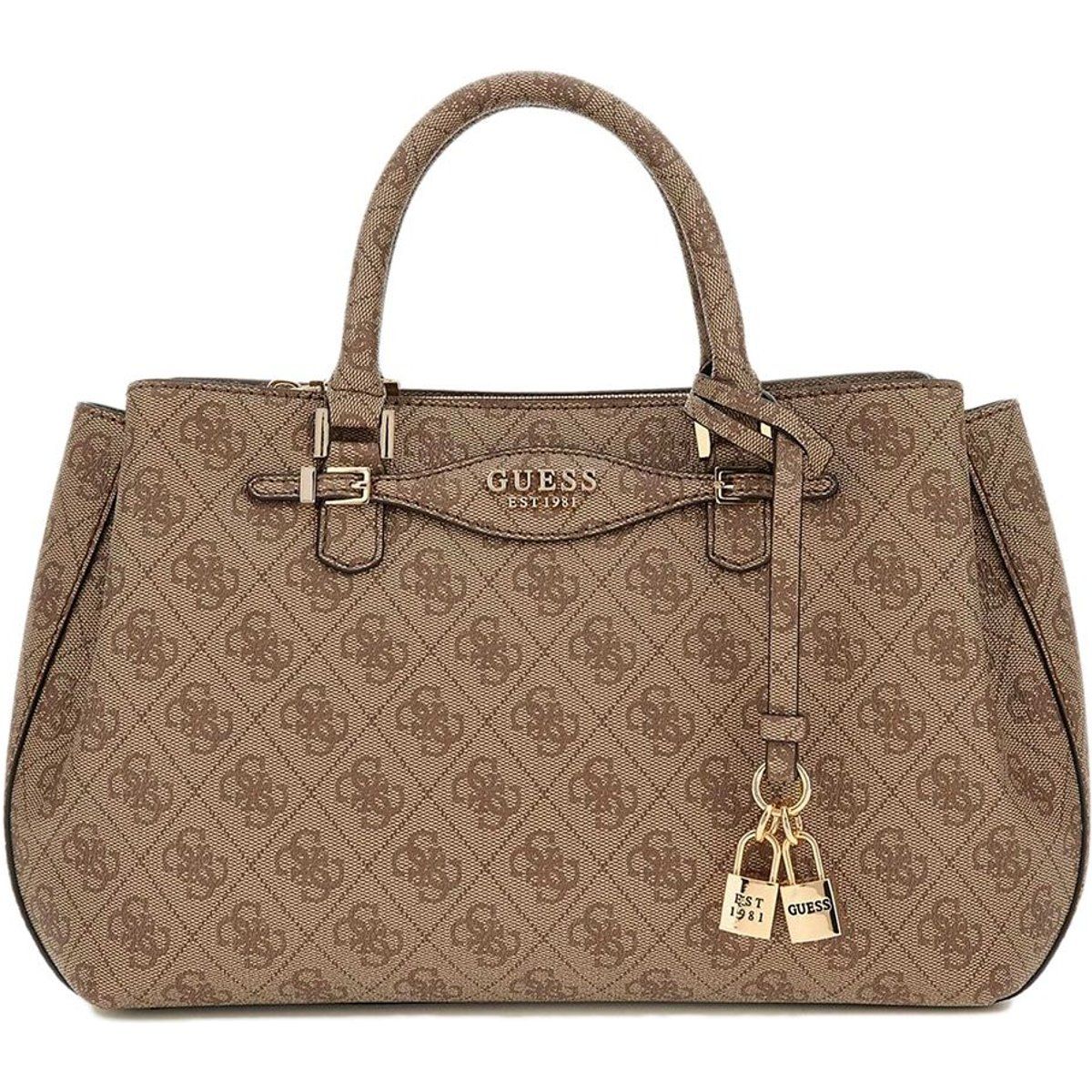 Strukturierte Henkeltasche mit Monogramm-Muster
