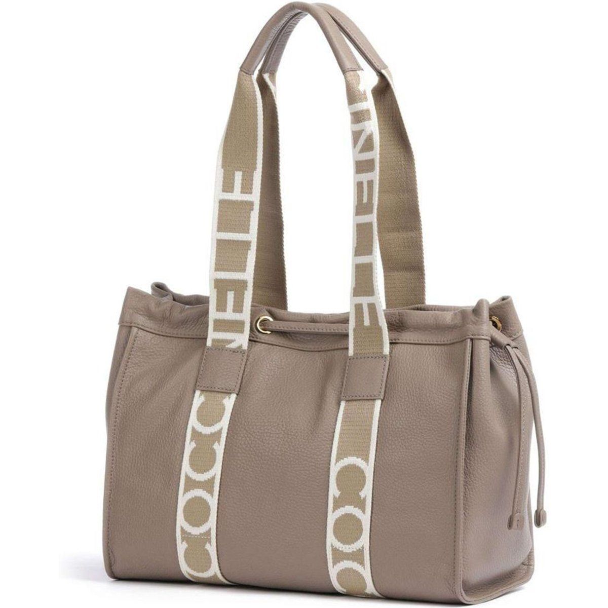 Signatur-Leder-Shopper mit Logo-Details