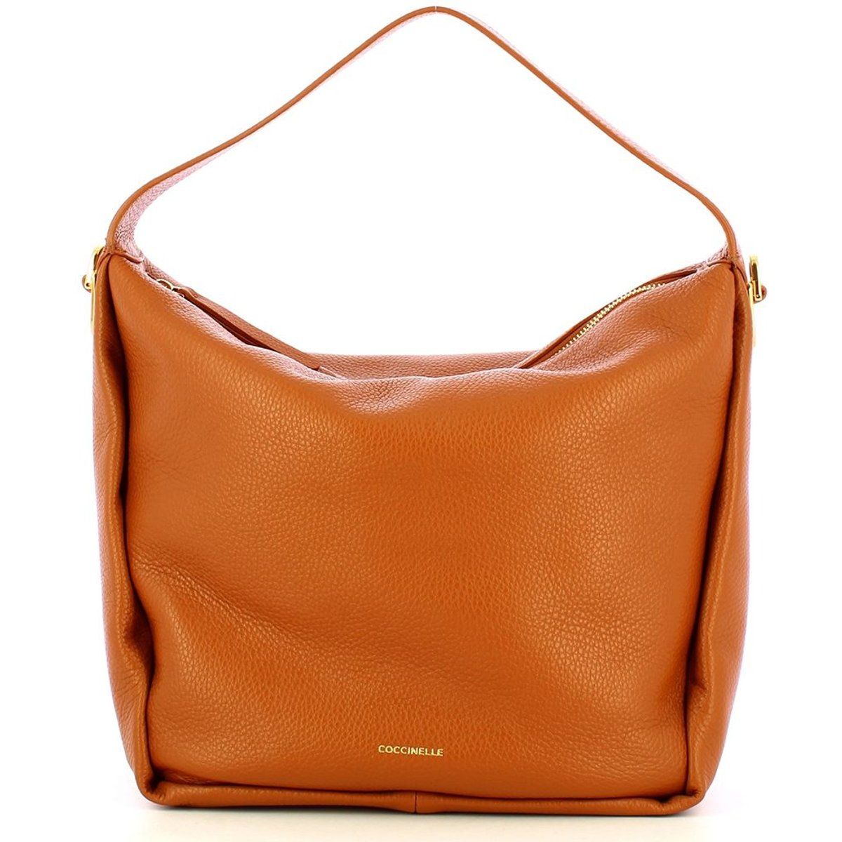 Hobo-Schultertasche aus genarbtem Leder