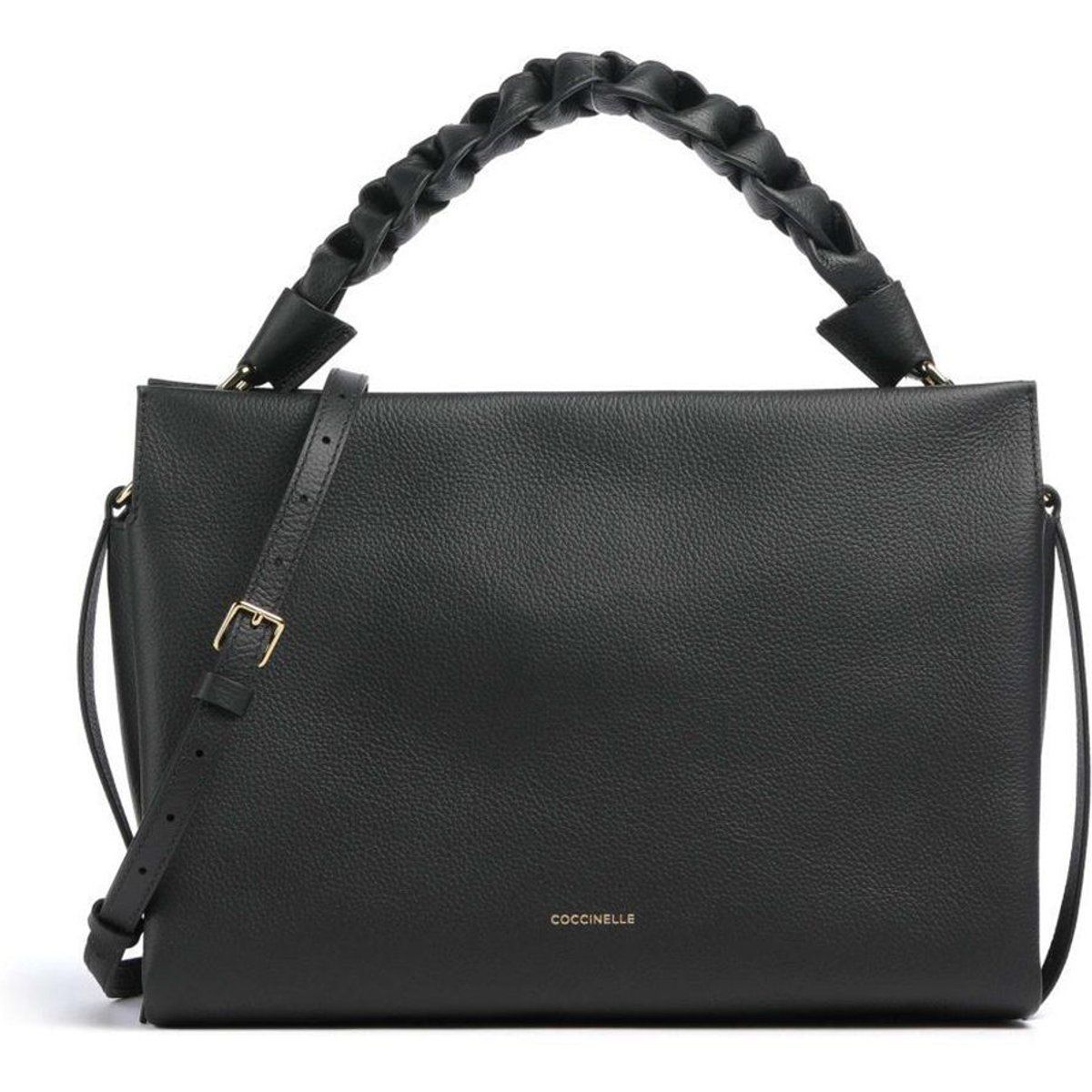 Elegante Ledertasche mit geflochtenem Griff
