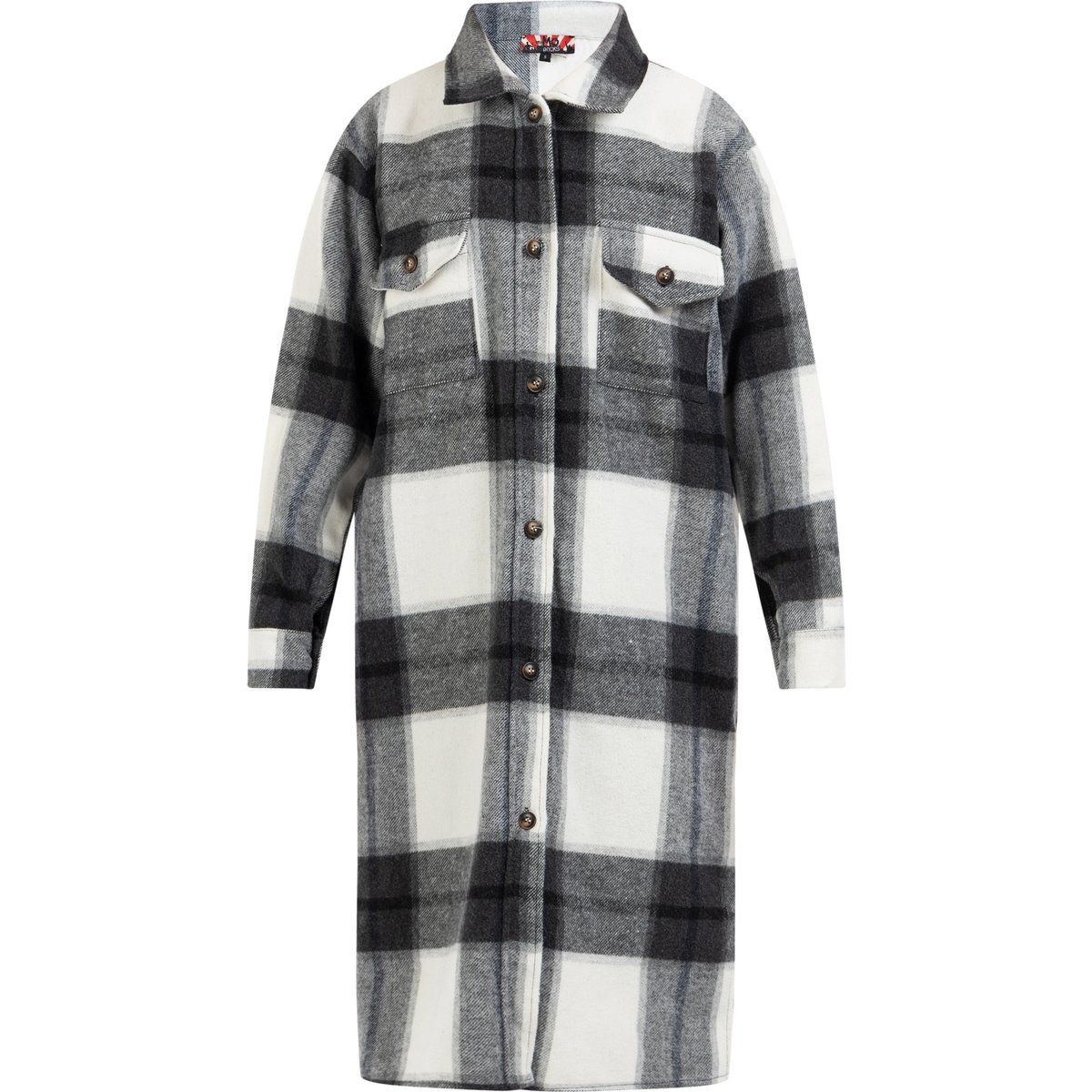 Langer karierter Flanell Hemdmantel