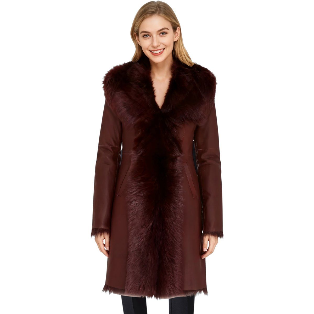 Ledercoat mit Toskana-Lammfell-Futter