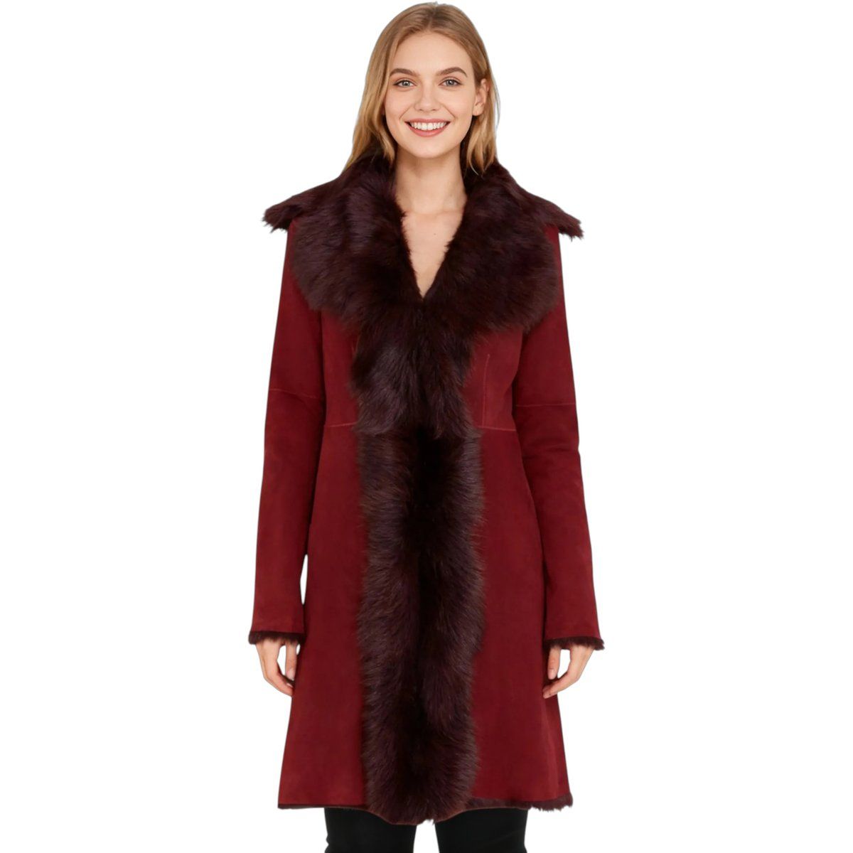 Toscana Schafveloursleder Trenchcoat