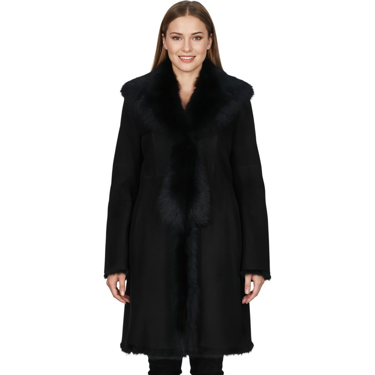 Toskanischer Schafsfell-Veloursleder-Trenchcoat