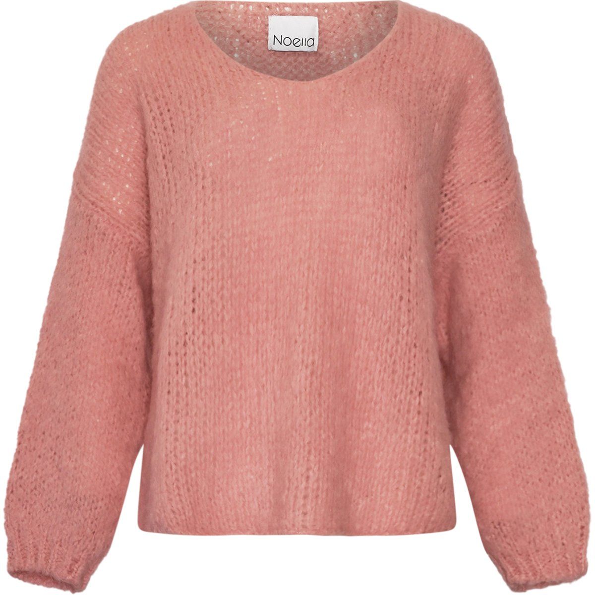 Flauschiger V-Ausschnitt Strickpullover