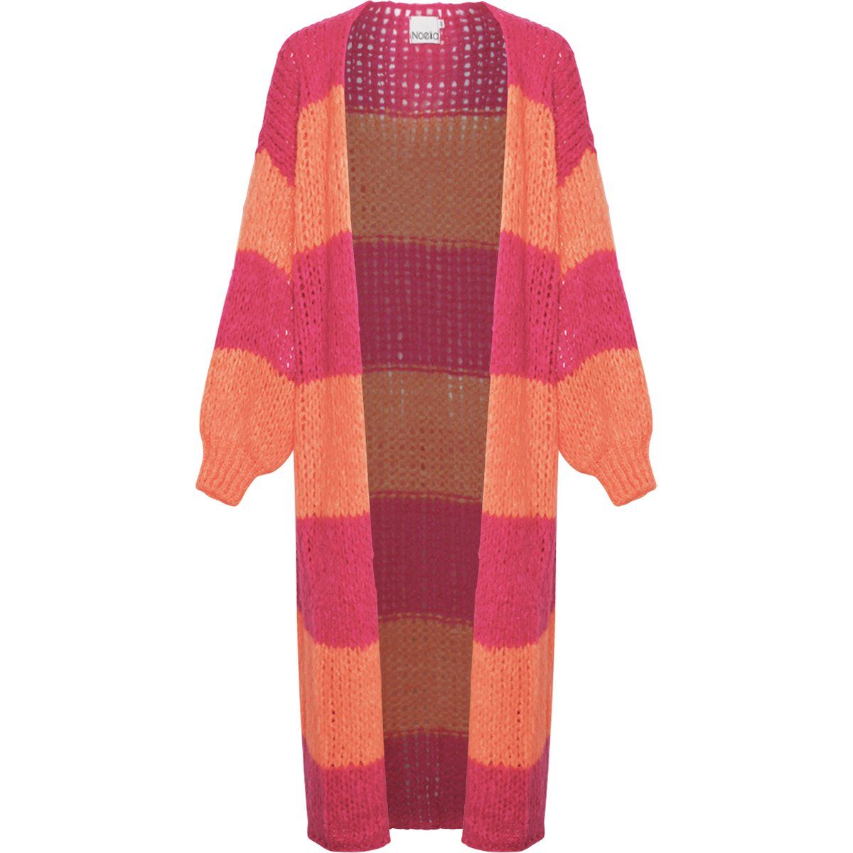 Gestreifter Oversize-Cardigan aus Grobstrick