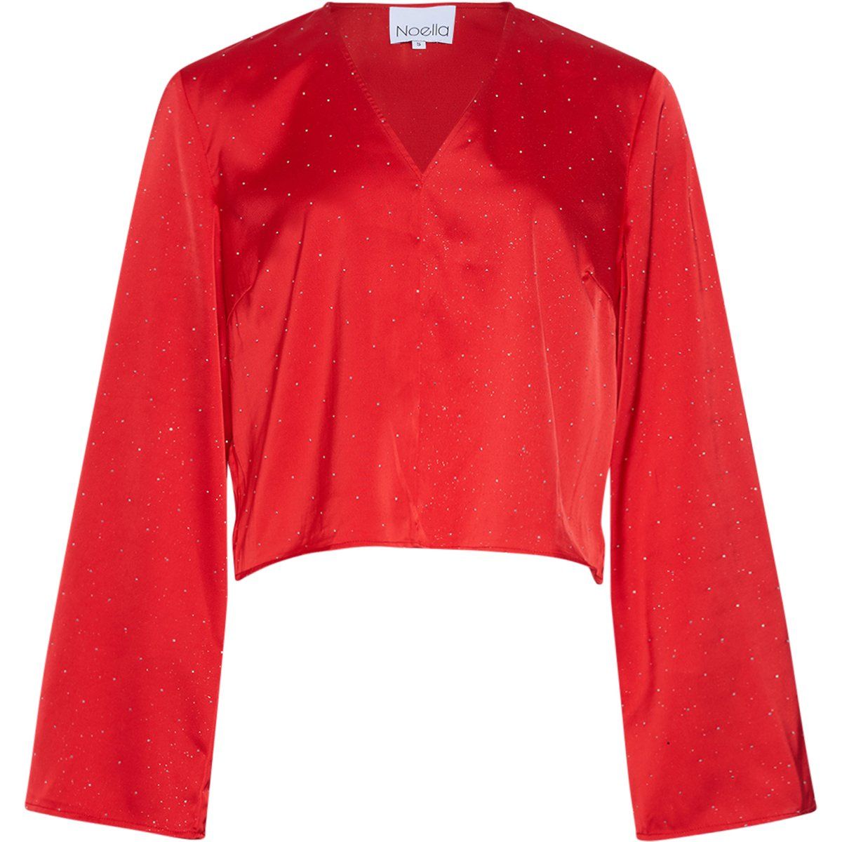 Kurze Glitzer-Bluse mit V-Ausschnitt