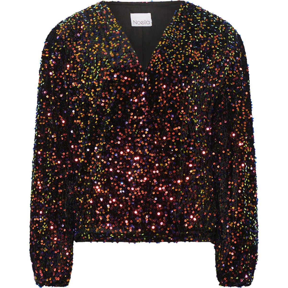 Funkelnde Wickelbluse mit Pailletten