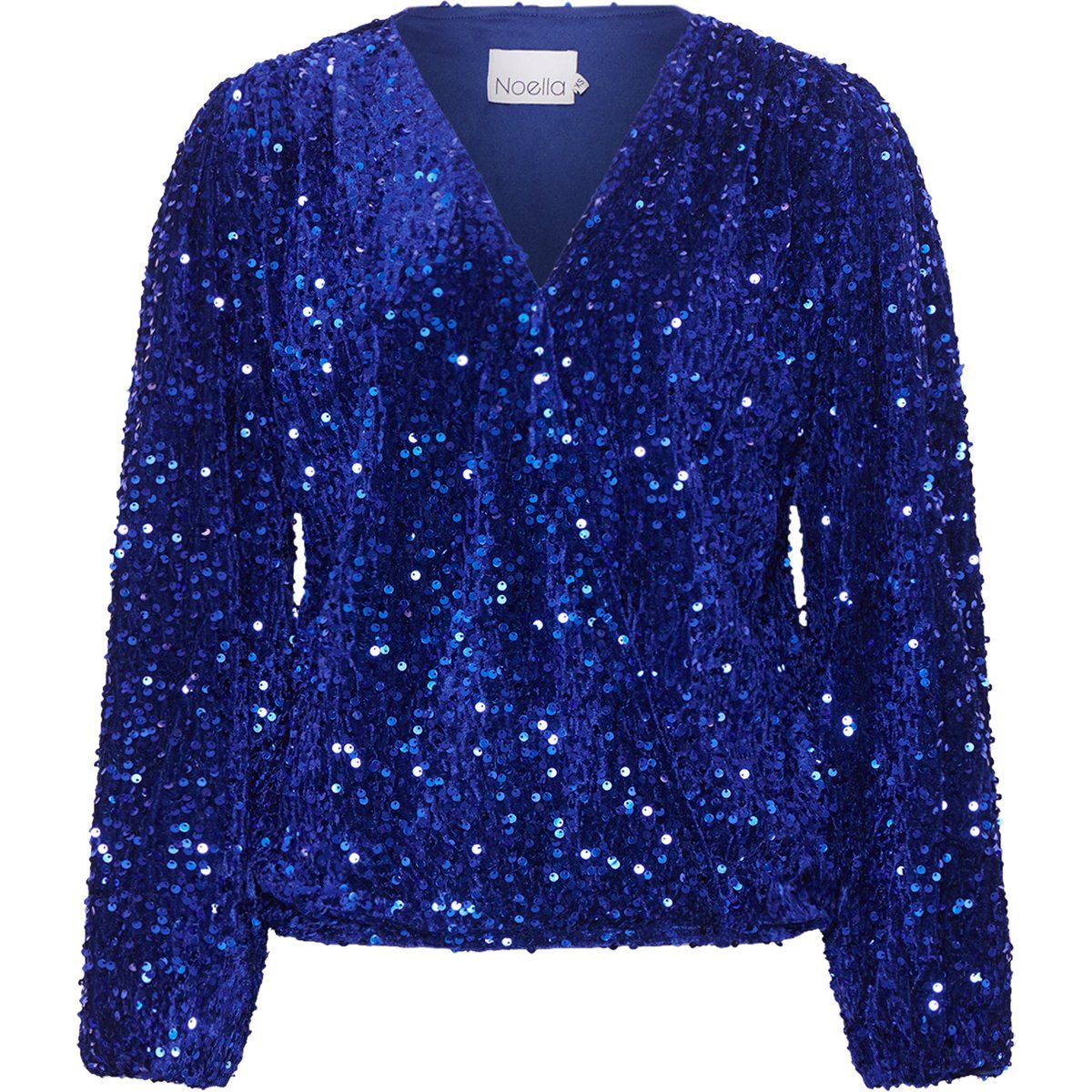 Funkelnde Wickelbluse mit Pailletten