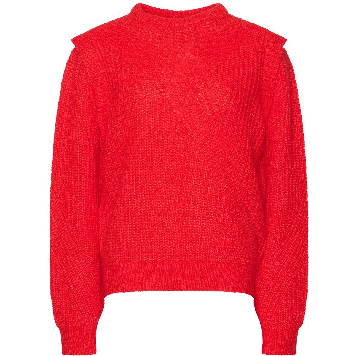 Strukturierter Strickpullover mit betonten Schultern