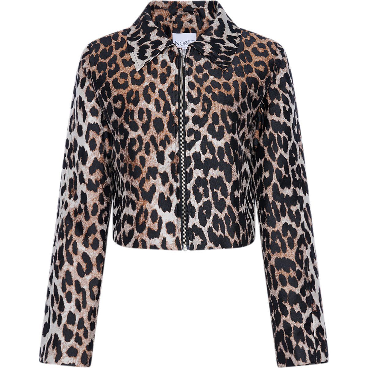 Kurze Jacke mit Leopardenmuster