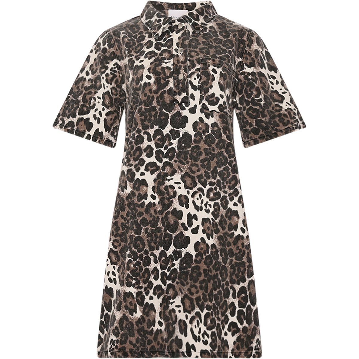 A-Linien-Minikleid mit Leopardenmuster