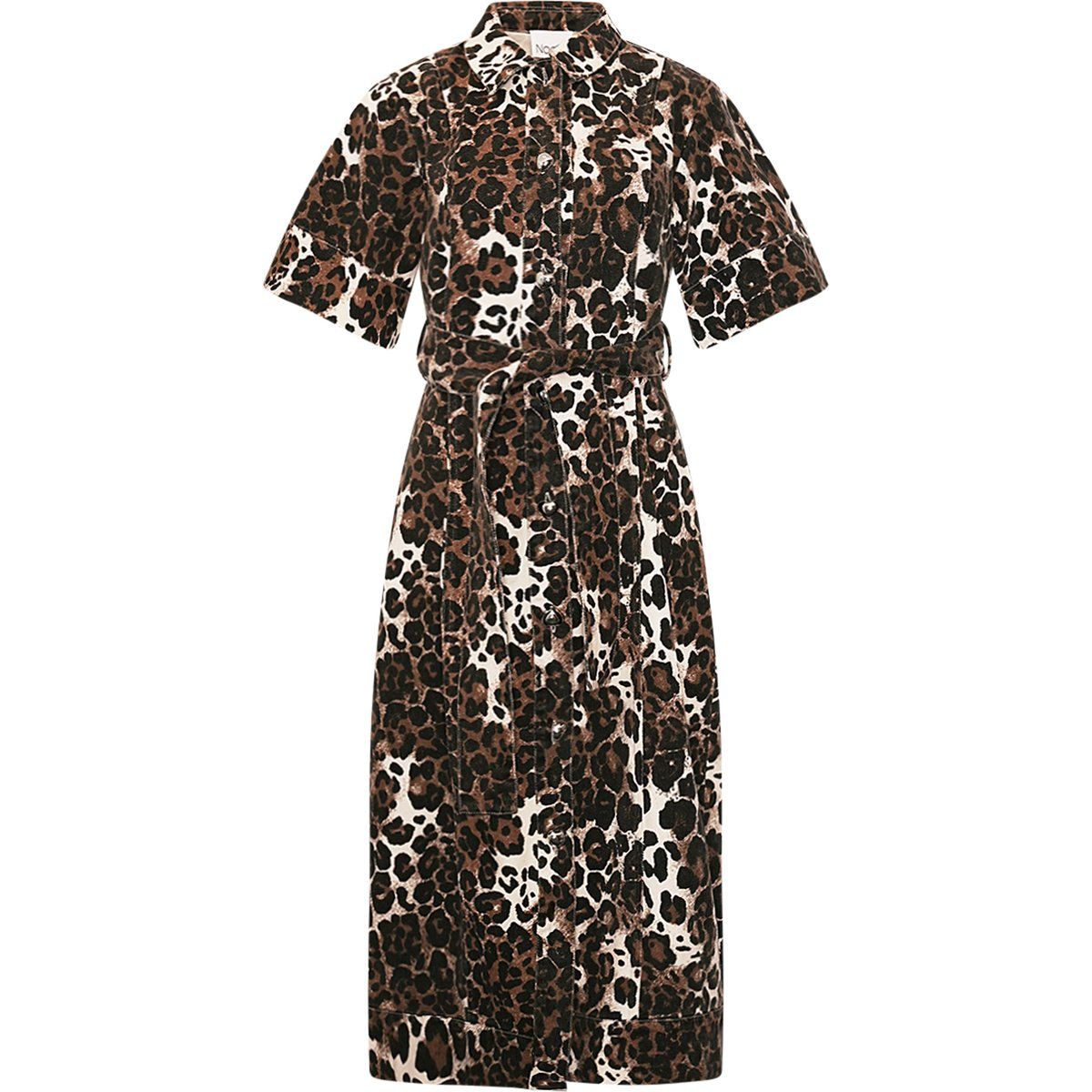 Hemdblusenkleid mit Leoparden-Print
