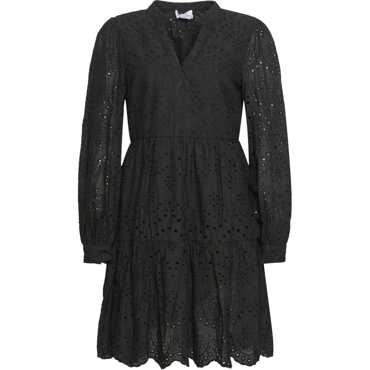 Kurzes Stufenkleid mit Lochstickerei