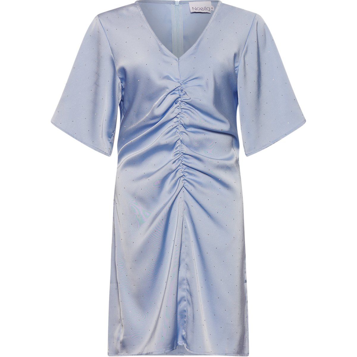 Kurzes Satin-Kleid mit Raffung