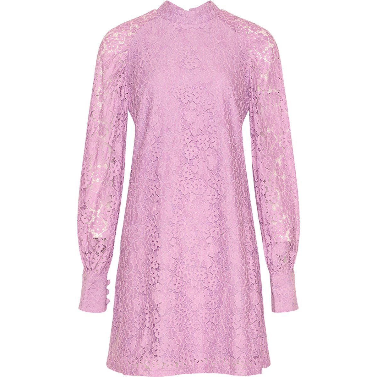 Florales Spitzen-Minikleid mit Stehkragen