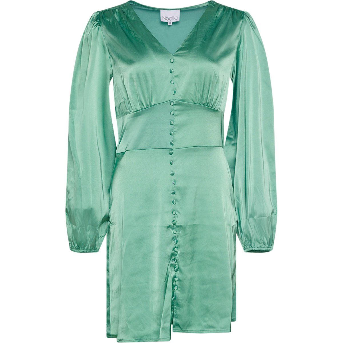Satin-Minikleid mit Knopfleiste