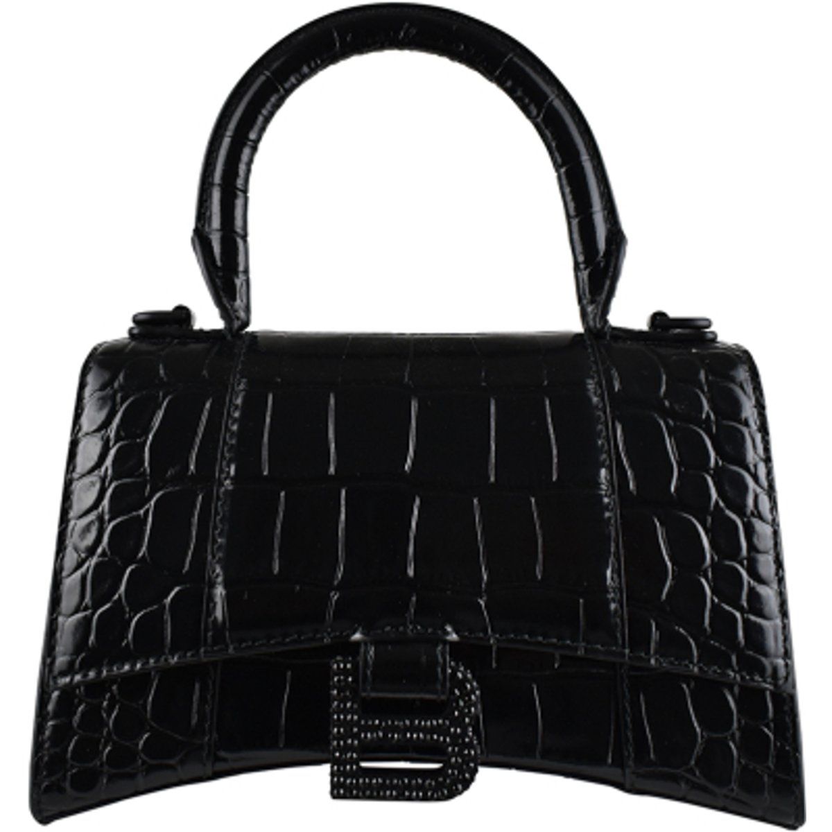 Krokodilgeprägte Hourglass Henkeltasche