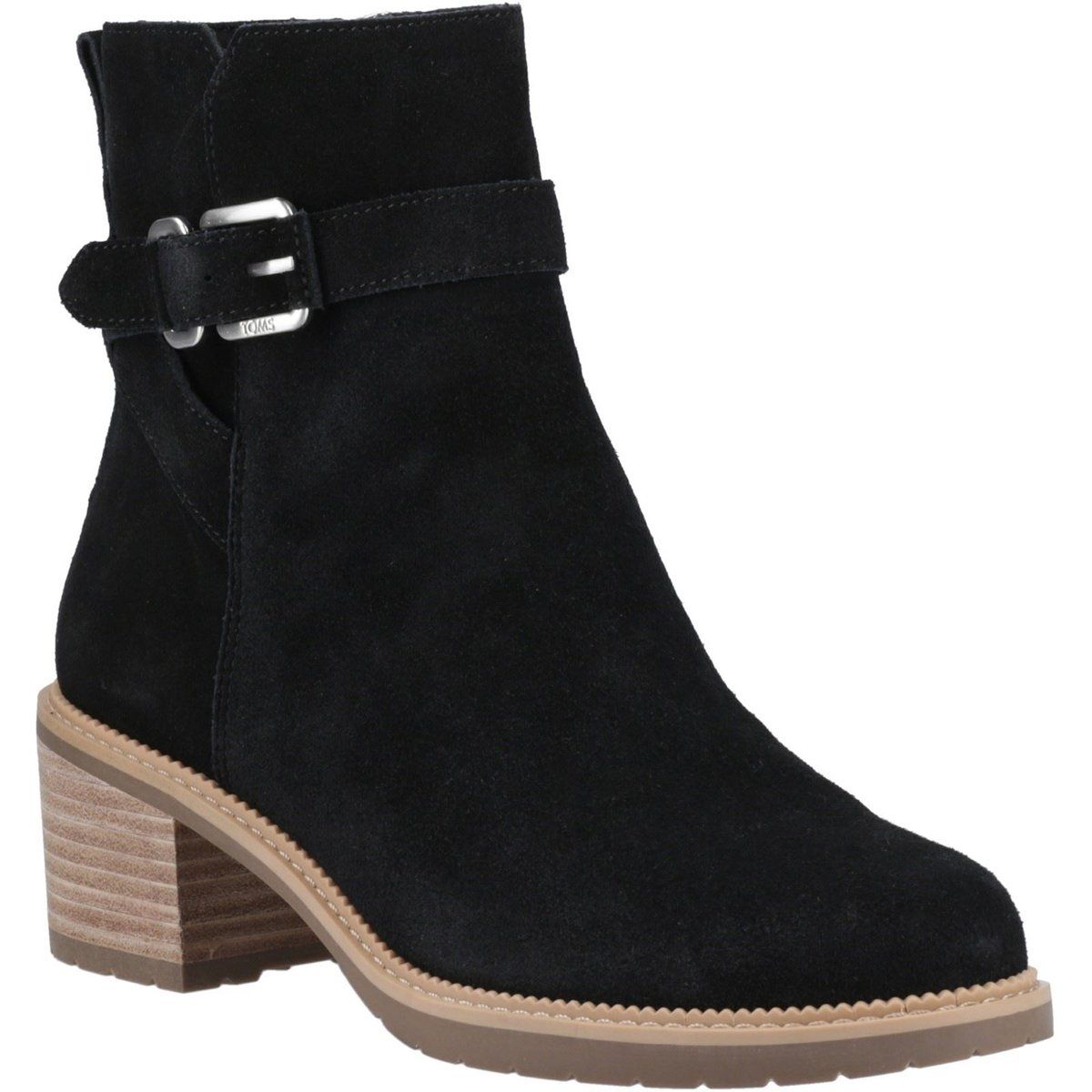 Lederstiefeletten mit Schnalle und Absatz