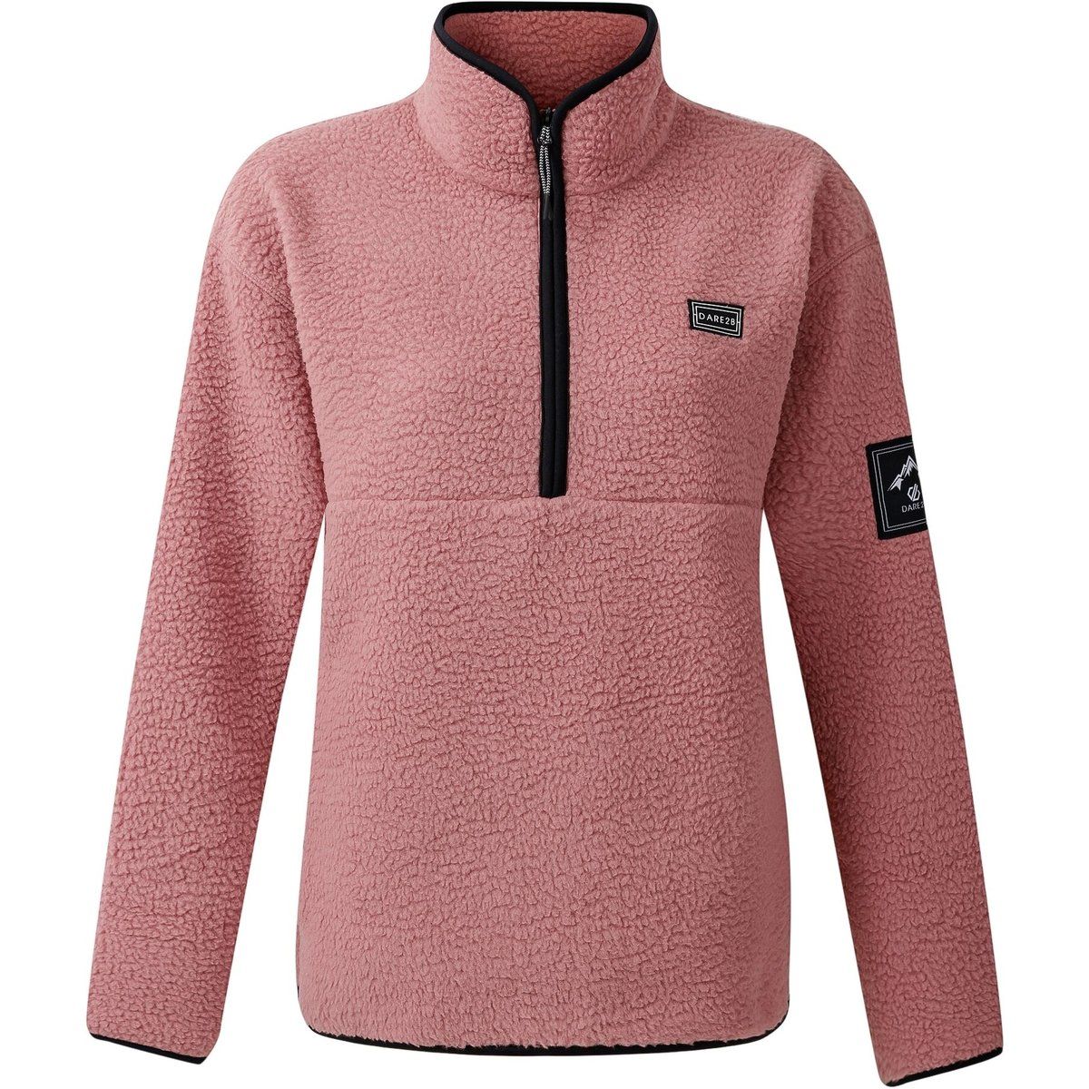 Teddyfleece-Pullover mit halbem Reißverschluss