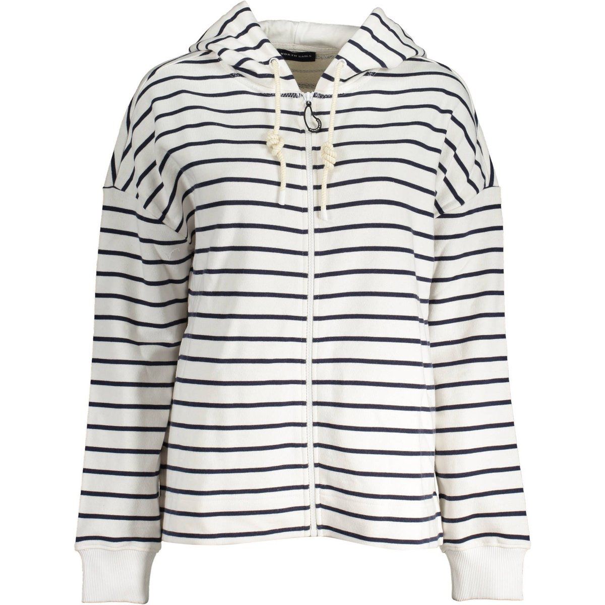 Entspannter Breton-Streifen Zip-Hoodie