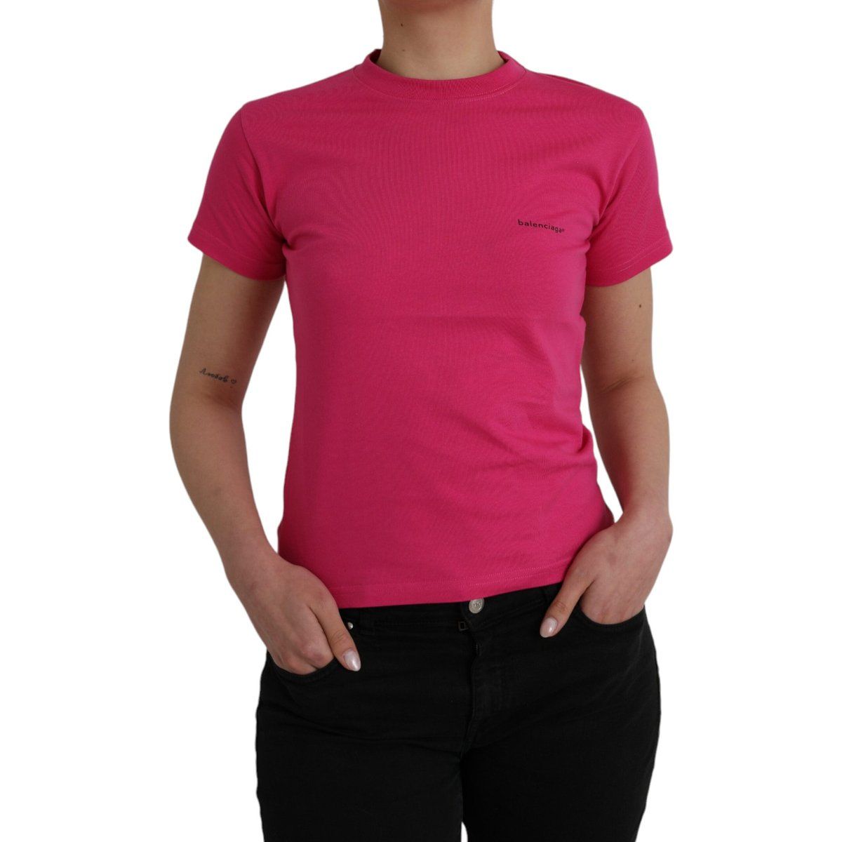 Minimalistisches Baumwoll-T-Shirt mit Logo
