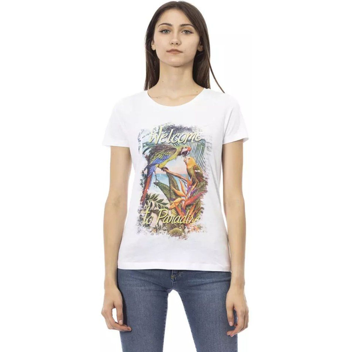 T-Shirt mit tropischem Papageien-Print