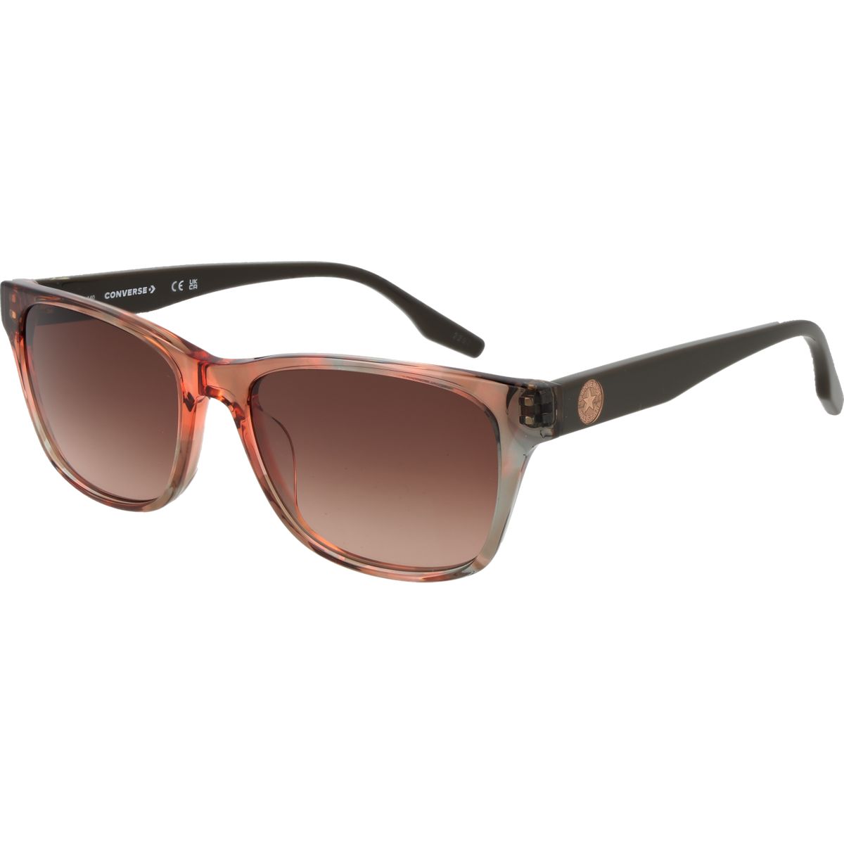 Klassische rechteckige Sonnenbrille mit transparentem Rahmen