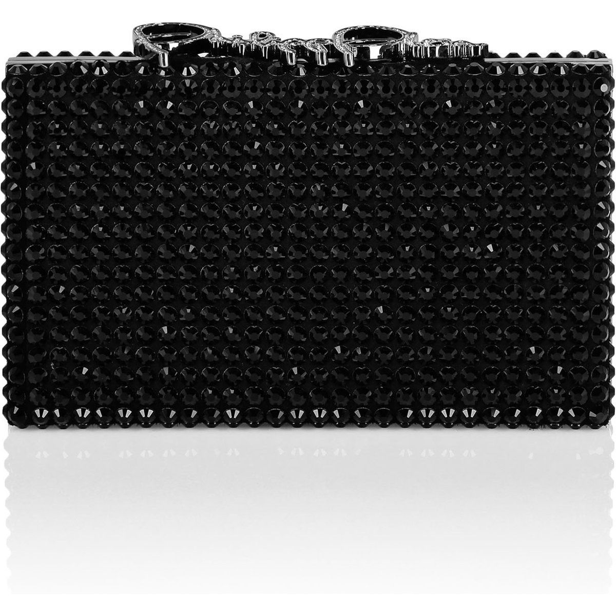 Juwelenbesetzte Box-Clutch mit Signatur
