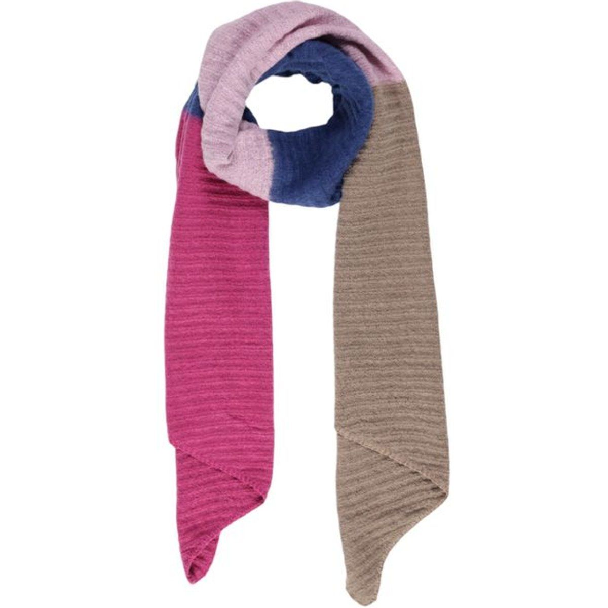 Mehrfarbiger gerippter Strickschal