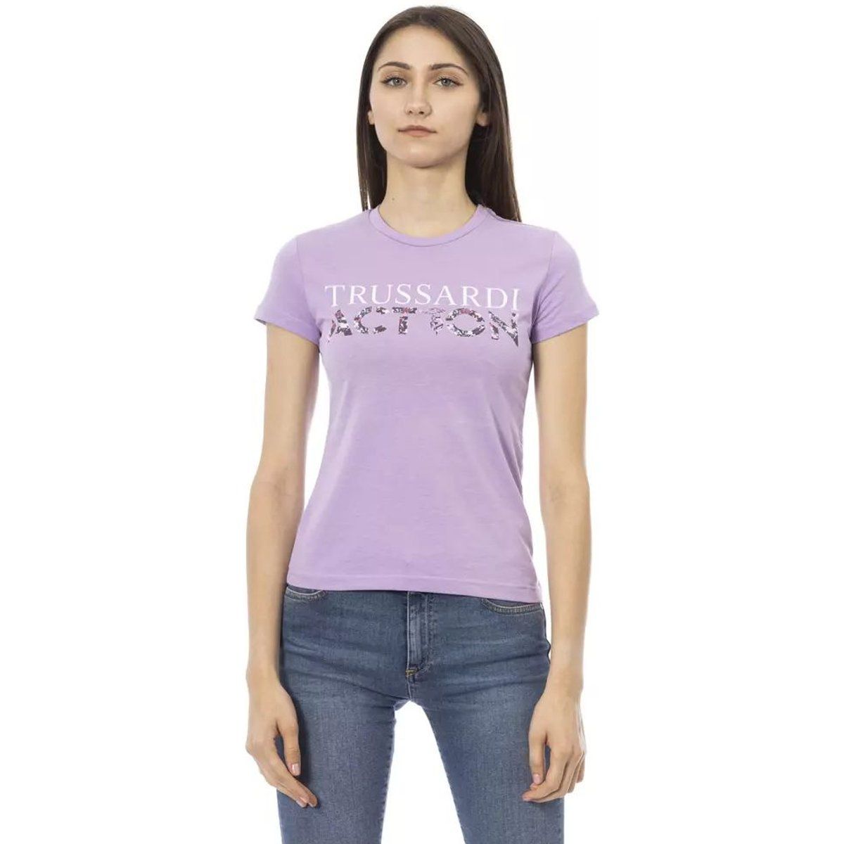 Schmal geschnittenes Baumwoll-Logo-T-Shirt